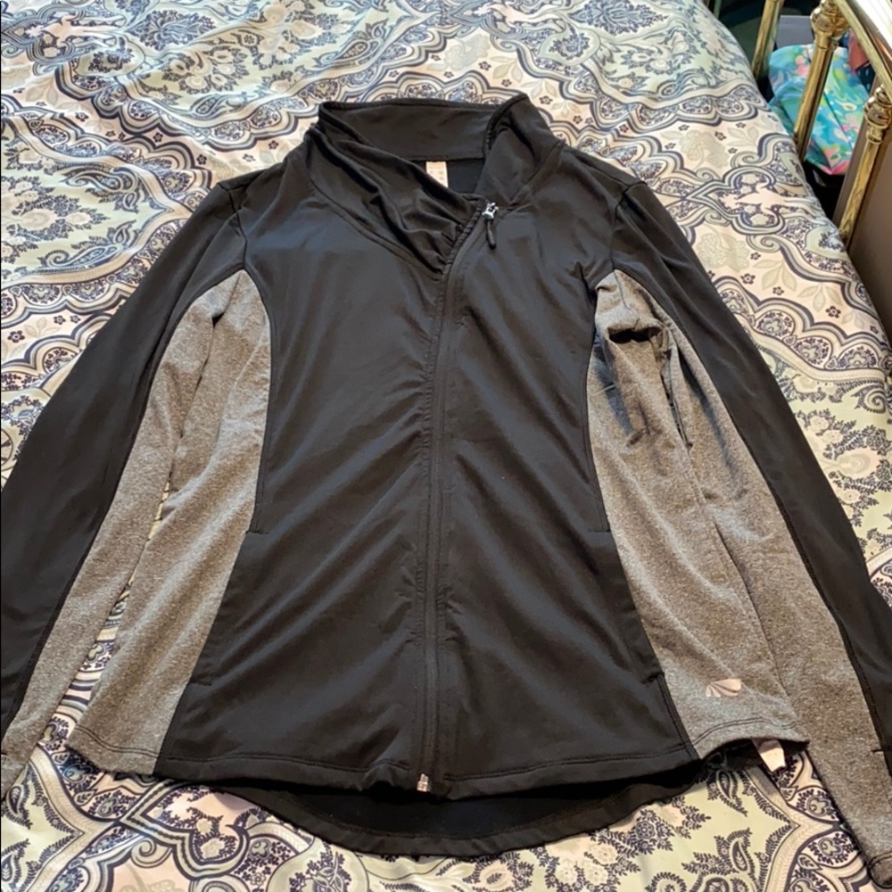 NWOT Marika Black and Gray Workout Top/Jacket